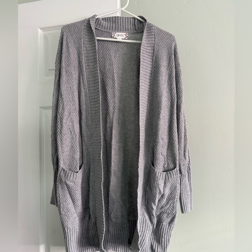 EUC GREY CARDIGAN SIZE SMALL